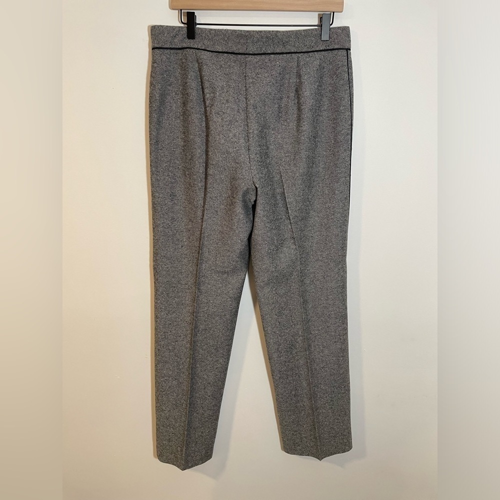 Karen Kane Wool Gray Black Piping & Ribbon Tie Suit Jacket Size 8 Pants Size 12 - Picture 9 of 16